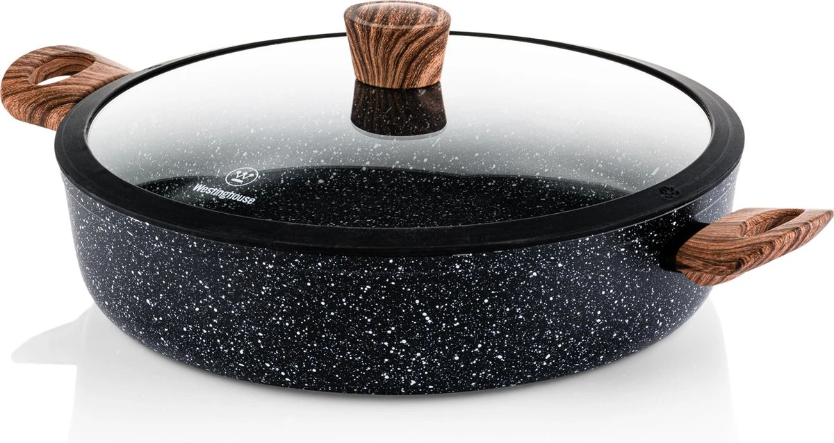 Westinghouse Hapjespan Inductie - Ø 32 Cm - Zwart Marmer - Speciale Editie - Met Deksel 3 Westinghouse Hapjespan Inductie - Ø 32 Cm - Zwart Marmer - Speciale Editie - Met Deksel