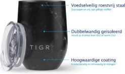 TIGR The Combo - Voordeelset Minimalist Thermosfles En Cup Warmhoudbeker - 500ml - Zwart Marmer -Keukenproducten Winkel 1200x710 1