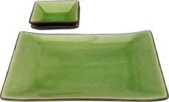 Sushi Servies Set 2 Personen | Groen | Luxe Sushi Servies | Handgemaakt | Sushi Bord En Schaaltjes | 2 Paar Chopsticks | Japanse Kwaliteit | Kirin Gumi Fine Collection | Keramiek | Vaatwasser Bestendig | 5-delig -Keukenproducten Winkel 1200x726