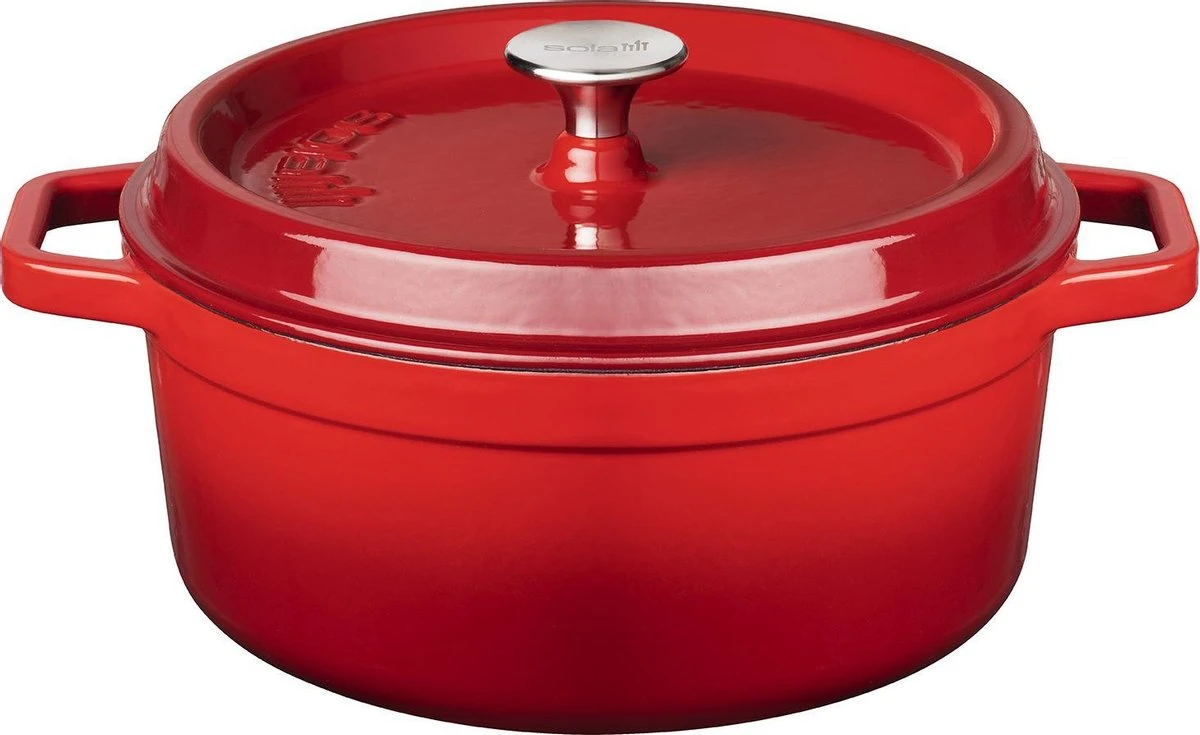 Sola Braadpan Gietijzer - Ø 28 Cm - Oranje/Rood - Gietijzer - Extra Zware Bodem 3 Sola Braadpan Gietijzer - Ø 28 Cm - Oranje/Rood - Gietijzer - Extra Zware Bodem