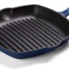 Koock Amsterdam® Grillpan - Geëmailleerd Gietijzer - Geschikt Voor Alle Warmtebronnen - Mat Blauw -Keukenproducten Winkel 1200x742 1