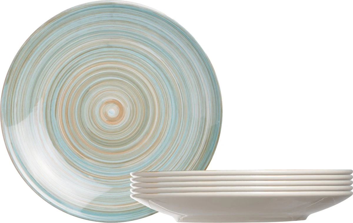 Cosy & Trendy Turbolino Plat Bord - Ø 27 Cm - Blauw - Set-6 3 Cosy & Trendy Turbolino Plat Bord - Ø 27 Cm - Blauw - Set-6