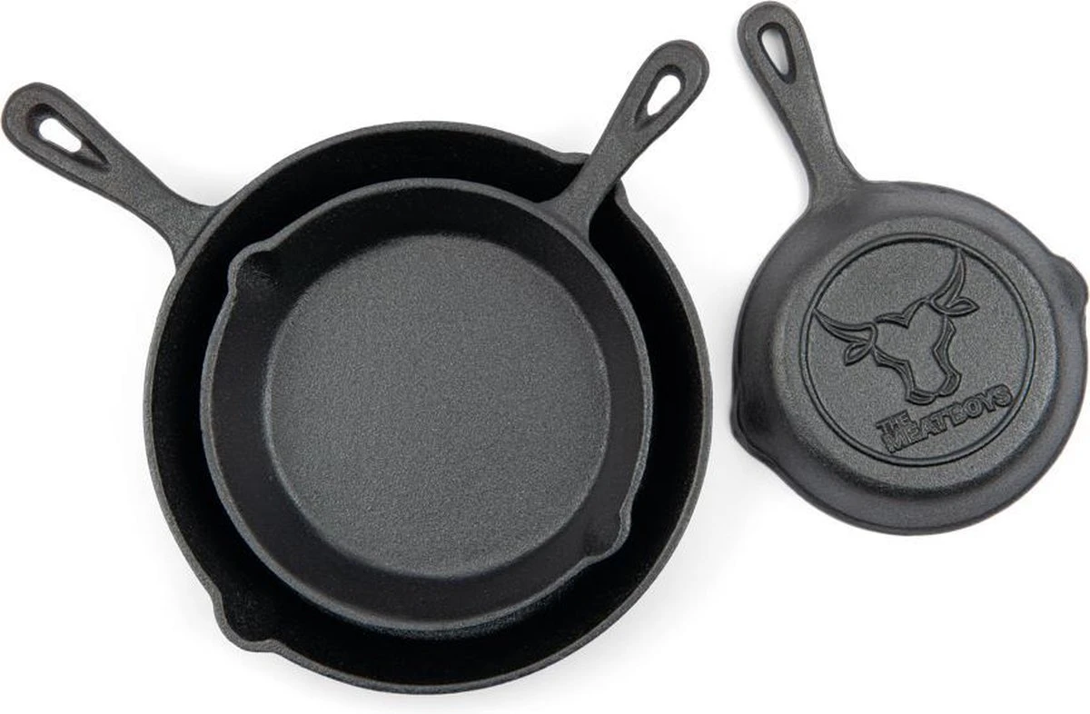 Gietijzeren Pannenset - Cast Iron Skillets - BBQ Skilletset 5 Gietijzeren Pannenset - Cast Iron Skillets - BBQ Skilletset - Afbeelding 3