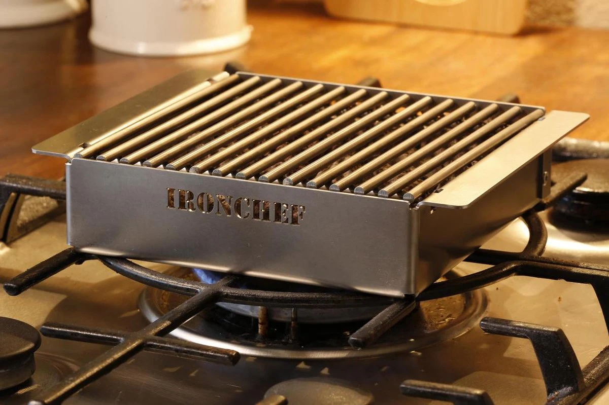 IRONCHEF Lavastenen Grill - Geschikt Voor Gasfornuis - Barbecue - BBQ - Grillplaat - Grilplaat - Bakplaat - Grillpan 7 IRONCHEF Lavastenen Grill - Geschikt Voor Gasfornuis - Barbecue - BBQ - Grillplaat - Grilplaat - Bakplaat - Grillpan - Afbeelding 5