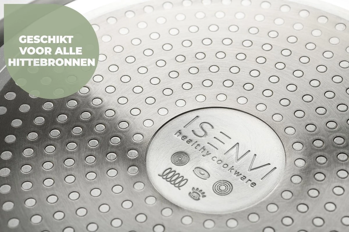 ISENVI Murray Keramische Sauspan 16 CM - RVS Greep 7 ISENVI Murray Keramische Sauspan 16 CM - RVS Greep - Afbeelding 5