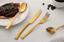 Bestekset - Bestek Goud Gehamerd -24 Delig-Zwitsers Kwaliteit-Complete Set-100% Roestvrijstaal-Gehamerd Gold 24k-Goud 24K -Keukenproducten Winkel 1200x799 55