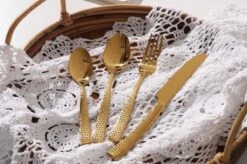 Bestekset - Bestek Goud Gehamerd -24 Delig-Zwitsers Kwaliteit-Complete Set-100% Roestvrijstaal-Gehamerd Gold 24k-Goud 24K -Keukenproducten Winkel 1200x799 58