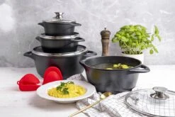 Smile - 8 Delige Pannenset - Antiaanbaklaag - Vaatwasser Bestendig - Geschikt Voor Iedere Kookplaat - MGK-18 - Zwart -Keukenproducten Winkel 1200x800 31