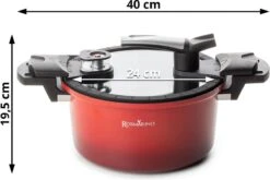 Rosmarino - Snelkookpan Met Glazen Deksel - Zwart - Ø24cm - 5 Liter - 100% PFAS & PFOA Vrij - Aluminium - Pressure Cooker - Non-stick Minerale Coating - Ergonomische Handgrepen - Geschikt Voor Alle Warmtebronnen 16 Rosmarino - Snelkookpan Met Glazen Deksel - Zwart - Ø24cm - 5 Liter - 100% PFAS & PFOA Vrij - Aluminium - Pressure Cooker - Non-stick Minerale Coating - Ergonomische Handgrepen - Geschikt Voor Alle Warmtebronnen -Keukenproducten Winkel 1200x800 65