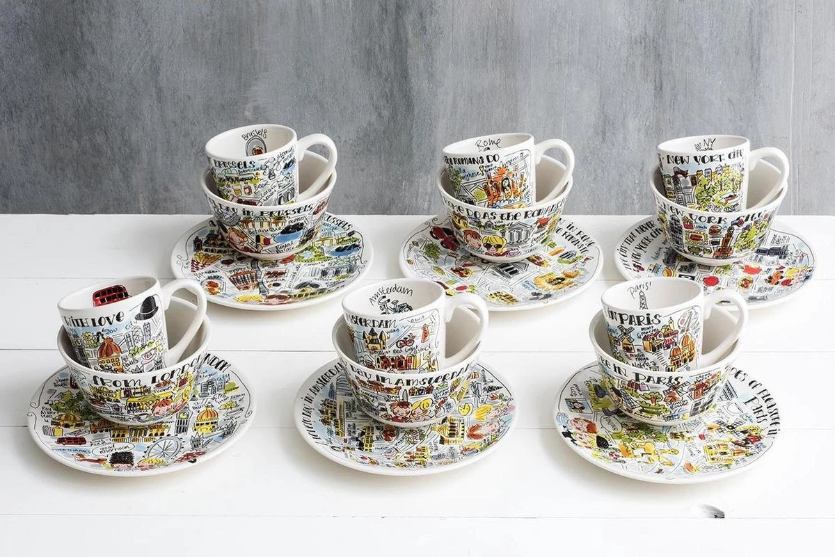 Blond Amsterdam City New York Bord - Ø 22 Cm 5 Blond Amsterdam City New York Bord - Ø 22 Cm - Afbeelding 3