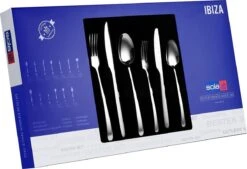 Sola Bestekset Ibiza - Economy - 8 Persoons - 70 Delig - Zilver Chroomstaal 18/0 - RVS -Keukenproducten Winkel 1200x819 2