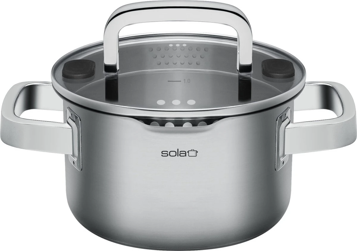 Sola Pannenset Juvia - 4 Delig - Ø 16,16,18,20 Cm - Zilver - RVS - Sandwichbodem 12 Sola Pannenset Juvia - 4 Delig - Ø 16,16,18,20 Cm - Zilver - RVS - Sandwichbodem - Afbeelding 10