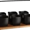 Mica Decorations - Luxe Tapas Set - 6 Zwarte Tapas Schaaltjes Op Houten Tapasplank - Servies - Borrelplank Olijfhout 1 Mica Decorations - Luxe Tapas Set - 6 Zwarte Tapas Schaaltjes Op Houten Tapasplank - Servies - Borrelplank Olijfhout -Keukenproducten Winkel 1200x866 1