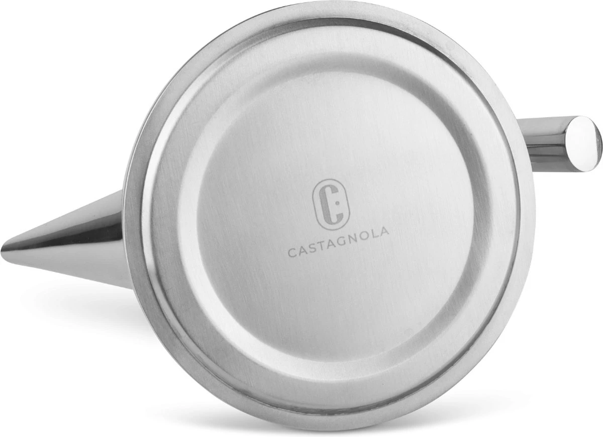 Castagnola Theepot Met Filter – Theekan – Theepot Dubbelwandig – Theepot Roestvrijstaal – Hoogwaardig RVS – 1 Liter – 5 Kopjes Thee – Zilver Glans 4 Castagnola Theepot Met Filter – Theekan – Theepot Dubbelwandig – Theepot Roestvrijstaal – Hoogwaardig RVS – 1 Liter – 5 Kopjes Thee – Zilver Glans - Afbeelding 2