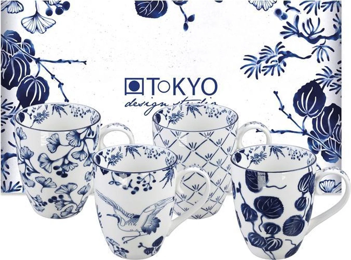 Tokyo Design Studio - Flora Japonica Mug Set 4pcs 8.5x10.2cm 380ml 3 Tokyo Design Studio - Flora Japonica Mug Set 4pcs 8.5x10.2cm 380ml
