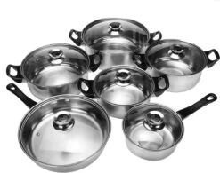 KitchenPrince 12-Delige Pannenset RVS - Pottenset - Kookpannen - Koekenpan - Steelpan - Bakpan - PFAS-Vrij - Pannenset - Pannenset Inductie - Antiaanbaklaag - Koekenpannenset -Keukenproducten Winkel 1200x946