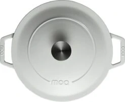 MOA Gietijzeren Braadpan - Inhoud 5,7 Liter - 26CM - Rond - Alle Warmtebronnen - Ook Voor Inductie - Gewicht 5,8 Kg - Wit - C26W -Keukenproducten Winkel 1200x981