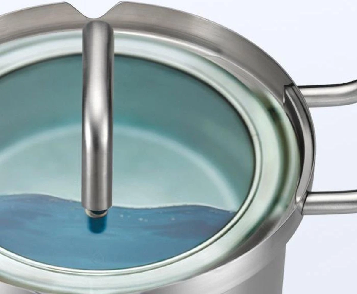 BK-Q-Linair Master Glas Kookpan 18 Cm - RVS - Glazen Deksel - Veilig Afgietsysteem - Inductie 4 BK-Q-Linair Master Glas Kookpan 18 Cm - RVS - Glazen Deksel - Veilig Afgietsysteem - Inductie - Afbeelding 2