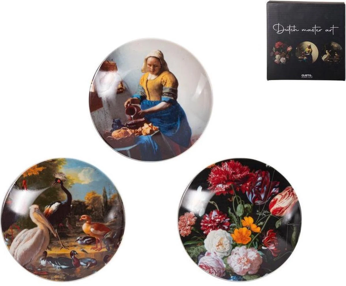 Gusta Hollandse Meesters - Gebaksbordje - ø15cm - Set 3 Stuks 3 Gusta Hollandse Meesters - Gebaksbordje - ø15cm - Set 3 Stuks