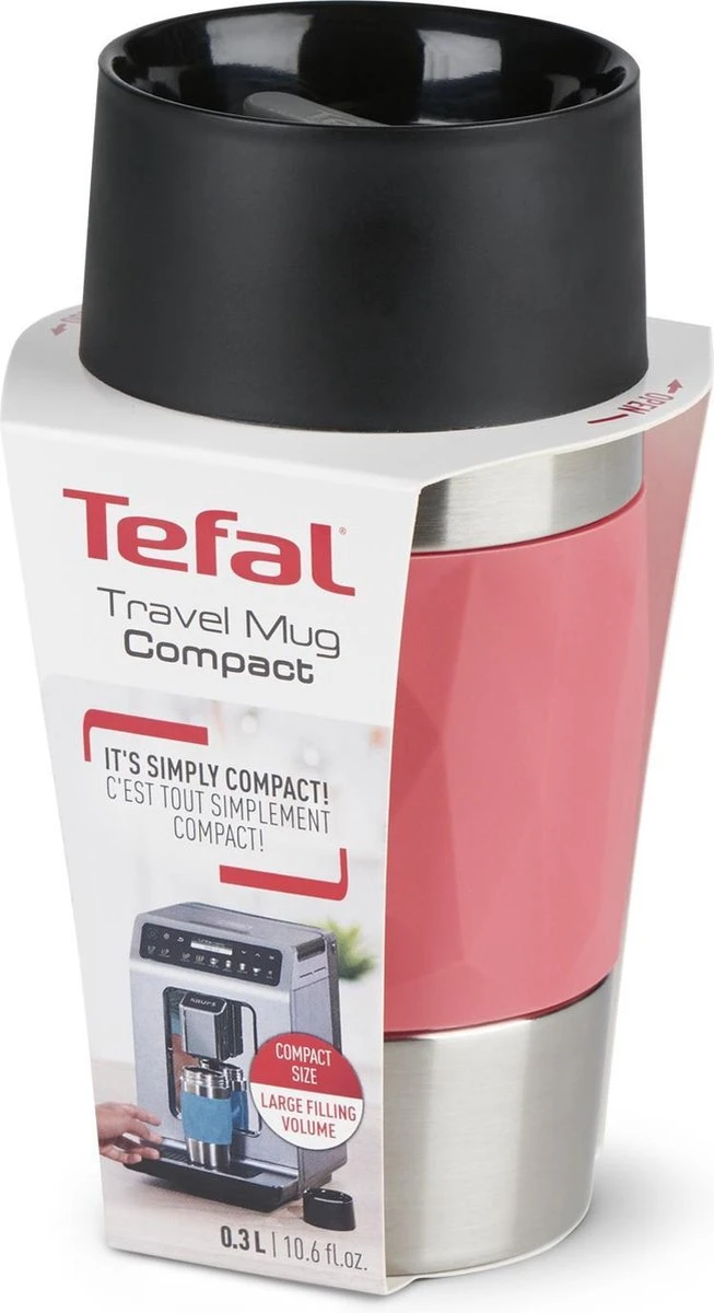 Tefal Compact Travel Mug Compact Thermosfles - 0,3 L - Koraal 13 Tefal Compact Travel Mug Compact Thermosfles - 0,3 L - Koraal - Afbeelding 11
