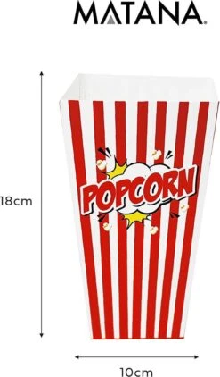 50 Duurzame Popcorn Bakjes (18x10cm) - Popcorn Zakjes Voor Filmavonden, Feestjes - Ook Geschickt Als Snoepbakje Of Feestzakje Voor Kinderen -Keukenproducten Winkel 702x1200 4