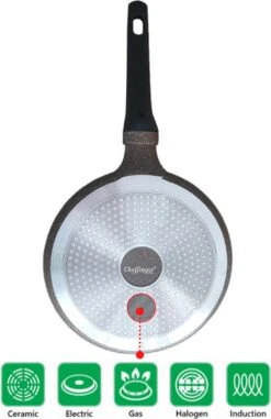 Cheffinger Pannenkoekenpan - Antiaanbaklaag - Krasbestendig - 28cm -Keukenproducten Winkel 778x1200