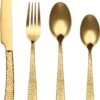 Bestekset - Bestek Goud Gehamerd -24 Delig-Zwitsers Kwaliteit-Complete Set-100% Roestvrijstaal-Gehamerd Gold 24k-Goud 24K -Keukenproducten Winkel 892x1200