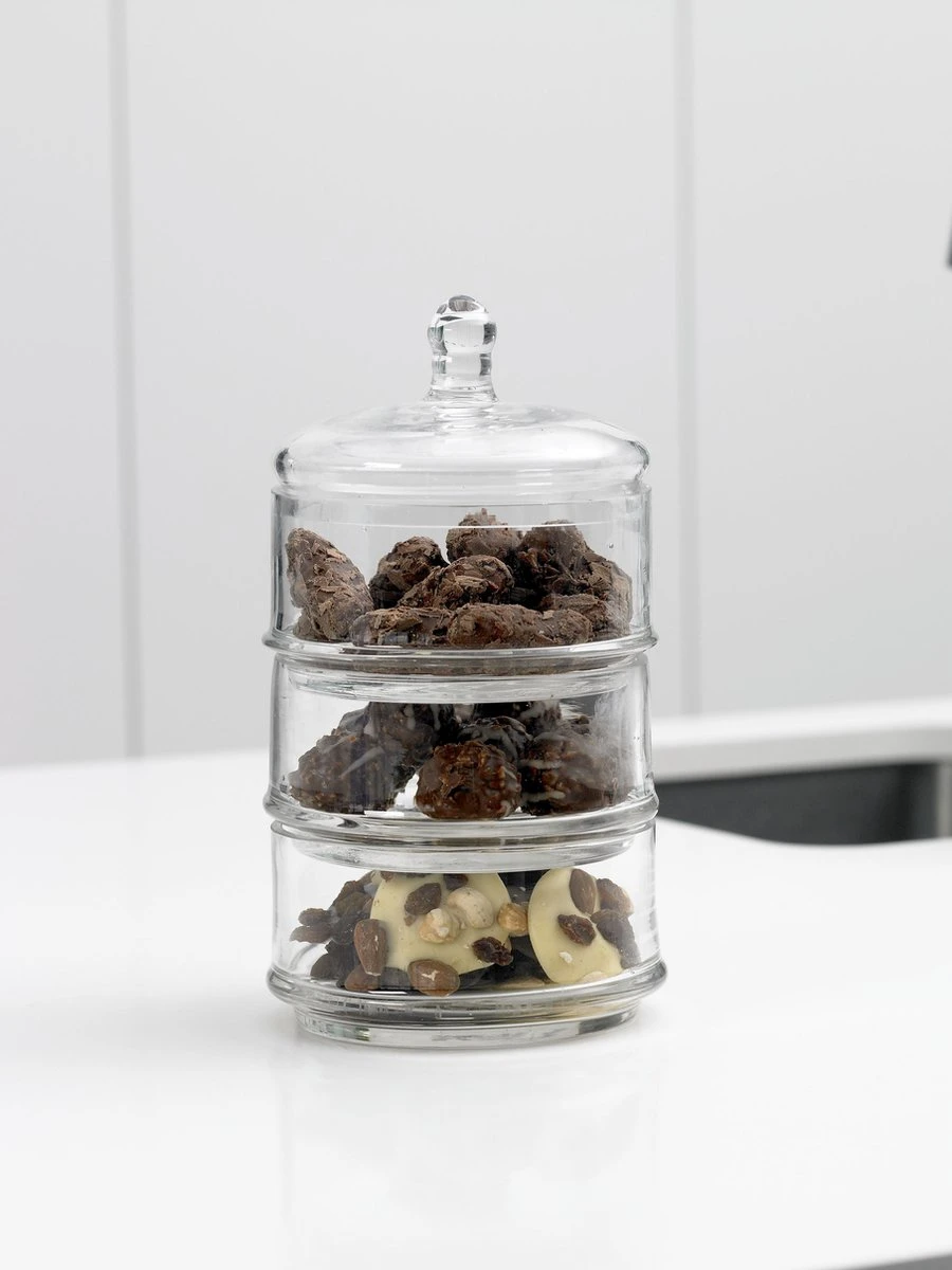 Cosy & Trendy Bonbonniere - Glas - Ø 12 Cm X 22.4 Cm - 3-Laags 7 Cosy & Trendy Bonbonniere - Glas - Ø 12 Cm X 22.4 Cm - 3-Laags - Afbeelding 5