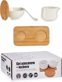 Suiker En Melk Serveren Setje Van Keramiek Met Bamboe 19 Cm -Keukenproducten Winkel 908x1200 2