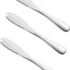 Merkloos Zilverkleurige 3-delige Botermessen Set - Roestvrijstaal - Messenset Voor De Boter - 3 X 20,8 X 1,6 Cm -Keukenproducten Winkel 934x1200