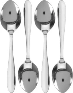 Merkloos 12x Lepels Tafelbestek RVS 18,5 Cm - Keukenbenodigdheden - Tafel Dekken - Bestek - Tafellepels/eetlepels - Lepels