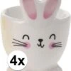 Merkloos 4x Witte Paashaas Eierdop 7 Cm - Eierdop Pasen - Paasontbijt -Keukenproducten Winkel 947x1200