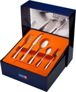 Sola Bestekset Donau - Modern - 12 Persoons - 64 Delig - Zilverwit Edelstaal 18/10 - RVS - Zilver -Keukenproducten Winkel 987x1200